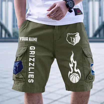 [HOT DEAL] NEW CUSTOMIZED NBA13 MGR MEMPHIS GRIZZLIES CARGO SHORTS