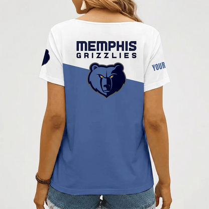 [HOT DEAL] NEW CUSTOMIZED NBA13 MGR MEMPHIS GRIZZLIES V-NECK FEMALE SHIRT