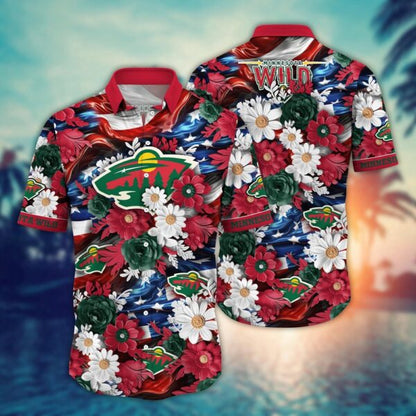 VIRAL EDITION - NEW CUSTOMIZED NHL13 MNW MINNESOTA WILD INDEPENDENCE DAY UNISEX HAWAIIAN SHIRT
