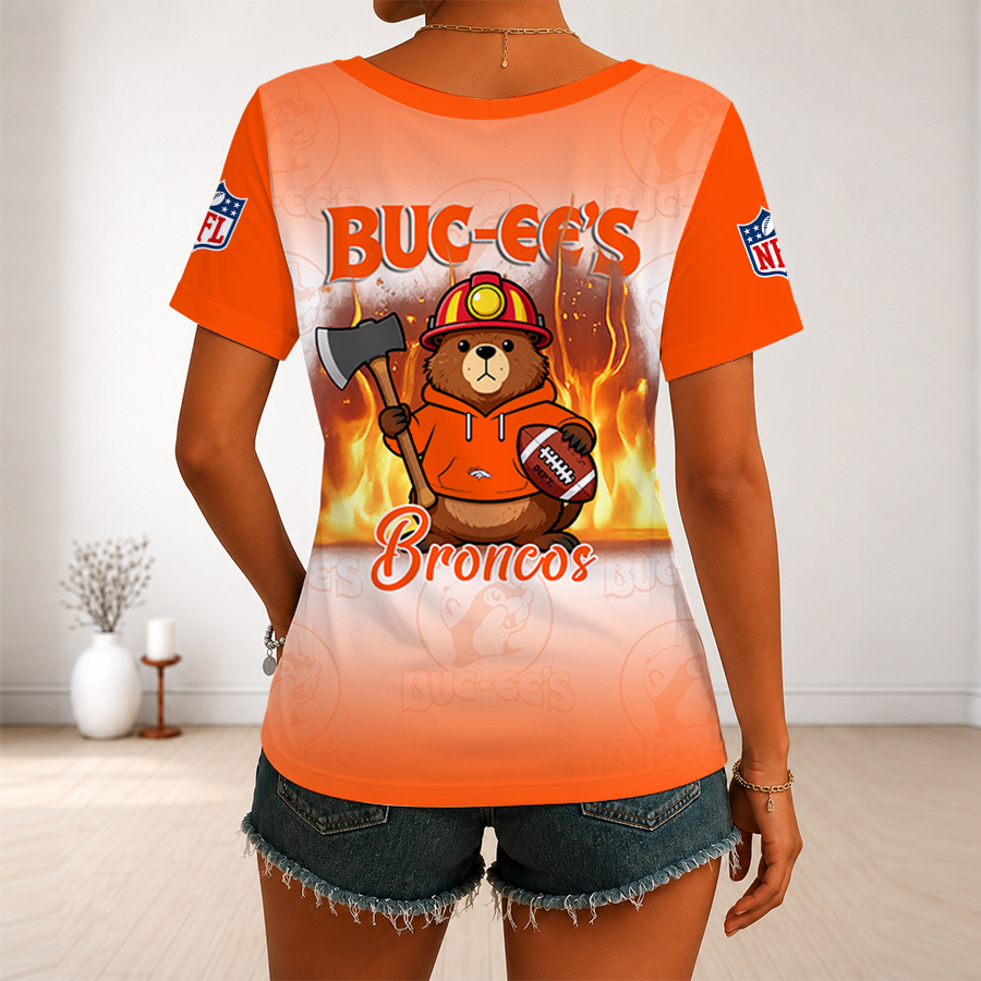 [SPECIAL OFFER] NEW CUSTOMIZED NFL13 DVB DENVER BRONCOS BUC-EE'S V-NECK FEMALE SHIRT