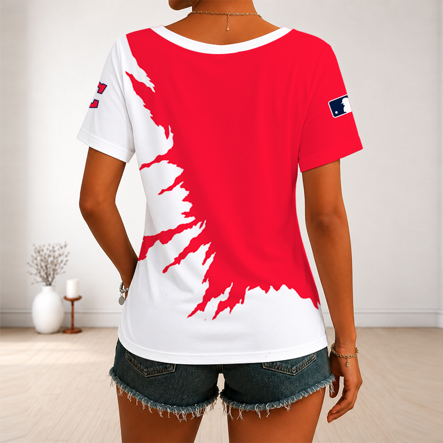 [FLASH SALE] NEW CUSTOMIZED MLB13 CGS CLEVELAND GUARDIANS V-NECK FEMALE SHIRT