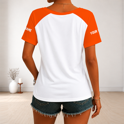 [SPECIAL OFFER] NEW CUSTOMIZED NFL13 DVB DENVER BRONCOS V-NECK FEMALE SHIRT