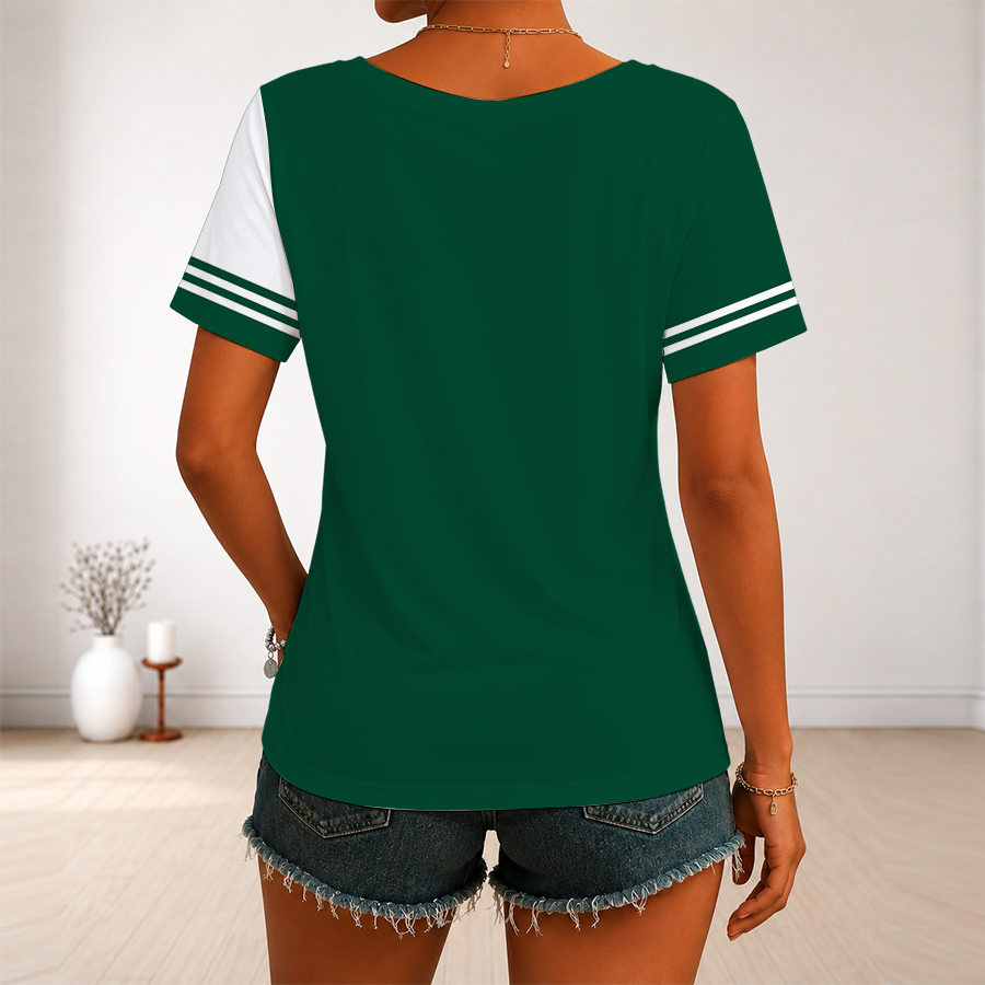 [SUPER SALE] NEW CUSTOMIZED NHL13 MNW MINNESOTA WILD V-NECK FEMALE SHIRT
