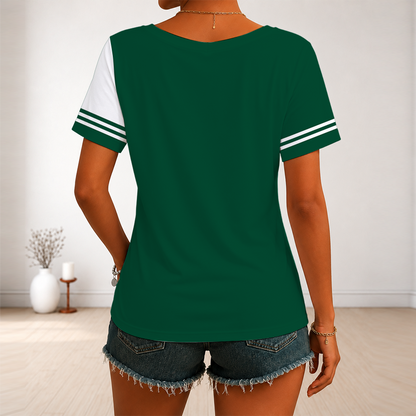 [SUPER SALE] NEW CUSTOMIZED NHL13 MNW MINNESOTA WILD V-NECK FEMALE SHIRT