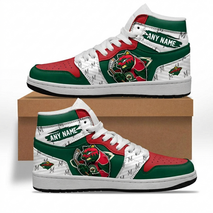 VIRAL EDITION - NEW CUSTOMIZED NHL13 MNW MINNESOTA WILD AIR JORDAN SNEAKERS