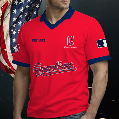 [FLASH SALE] NEW CUSTOMIZED MLB13 CGS CLEVELAND GUARDIANS POLO SHIRT