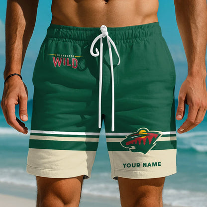 EXCLUSIVE EDITION - NEW CUSTOMIZED NHL13 MNW MINNESOTA WILD SHORT PANTS