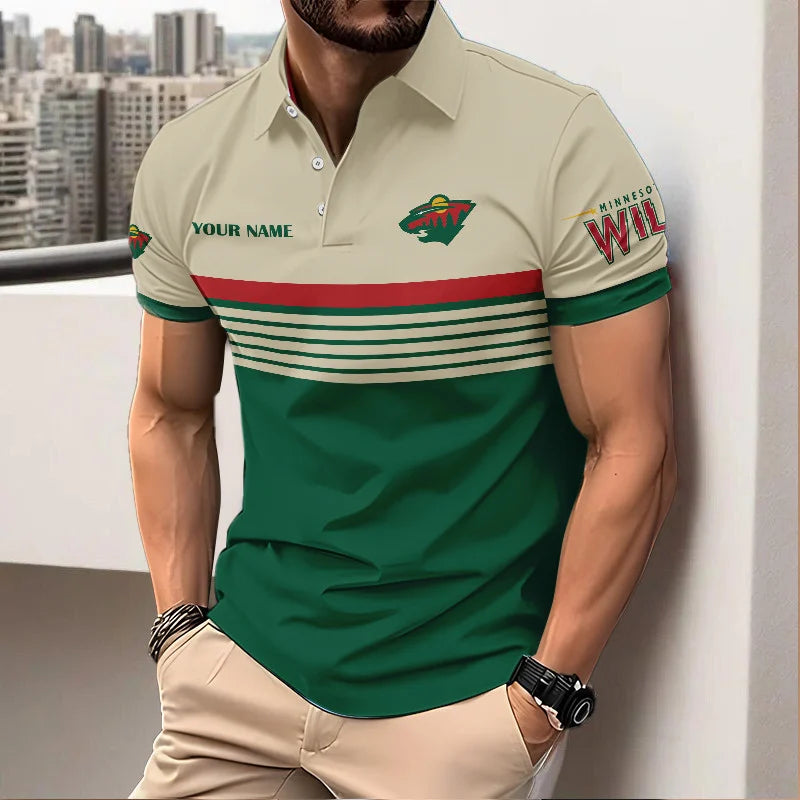 VIRAL EDITION - NEW CUSTOMIZED NHL13 MNW MINNESOTA WILD POLO SHIRT, ZIP POLO SHIRT & T-SHIRTS