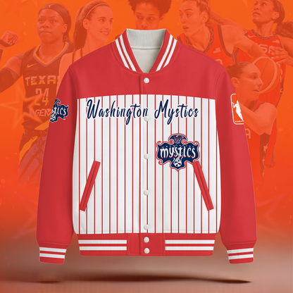 [FAN FAVORITE] NEW CUSTOMIZED WNBA13 WSM WASHINGTON MYSTICS BASEBALL JACKET