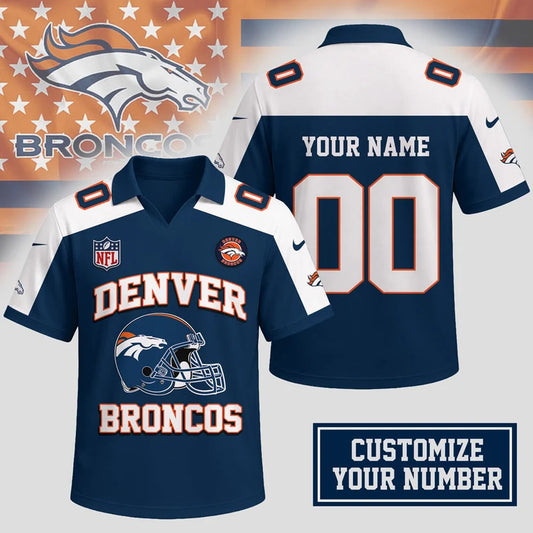 ELITE EDITION - NEW CUSTOMIZED NFL13 DVB DENVER BRONCOS POLO SHIRT