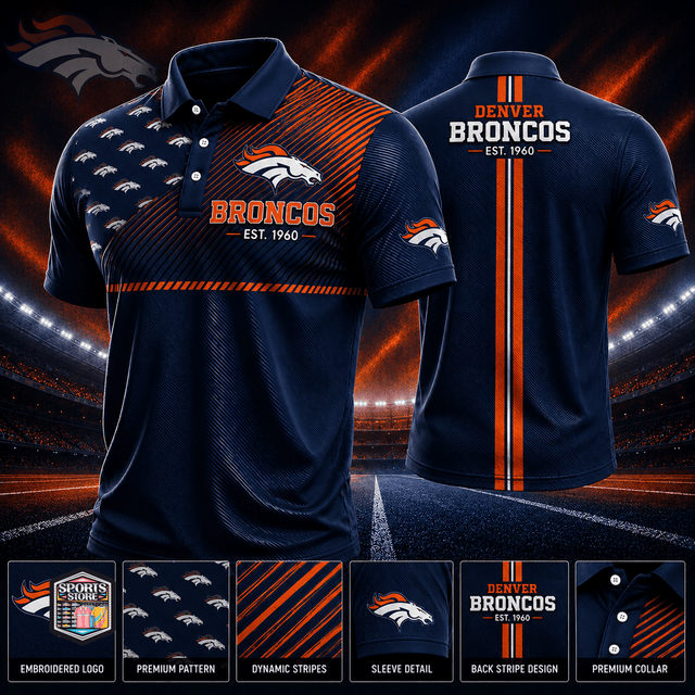 VIRAL EDITION - NEW CUSTOMIZED NFL13 DVB DENVER BRONCOS POLO SHIRT, ZIP POLO SHIRT & T-SHIRTS
