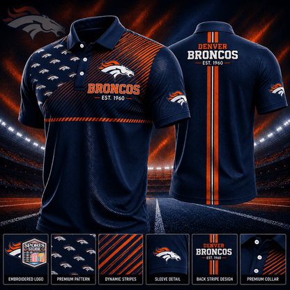 VIRAL EDITION - NEW CUSTOMIZED NFL13 DVB DENVER BRONCOS POLO SHIRT, ZIP POLO SHIRT & T-SHIRTS