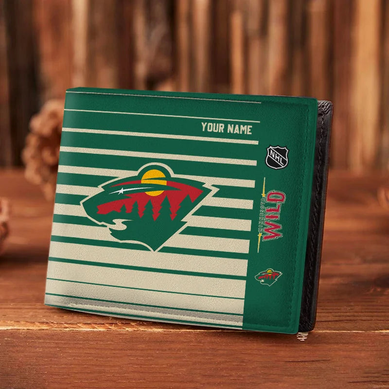 VIRAL EDITION - NEW CUSTOMIZED NHL13 MNW MINNESOTA WILD LEATHER WALLET