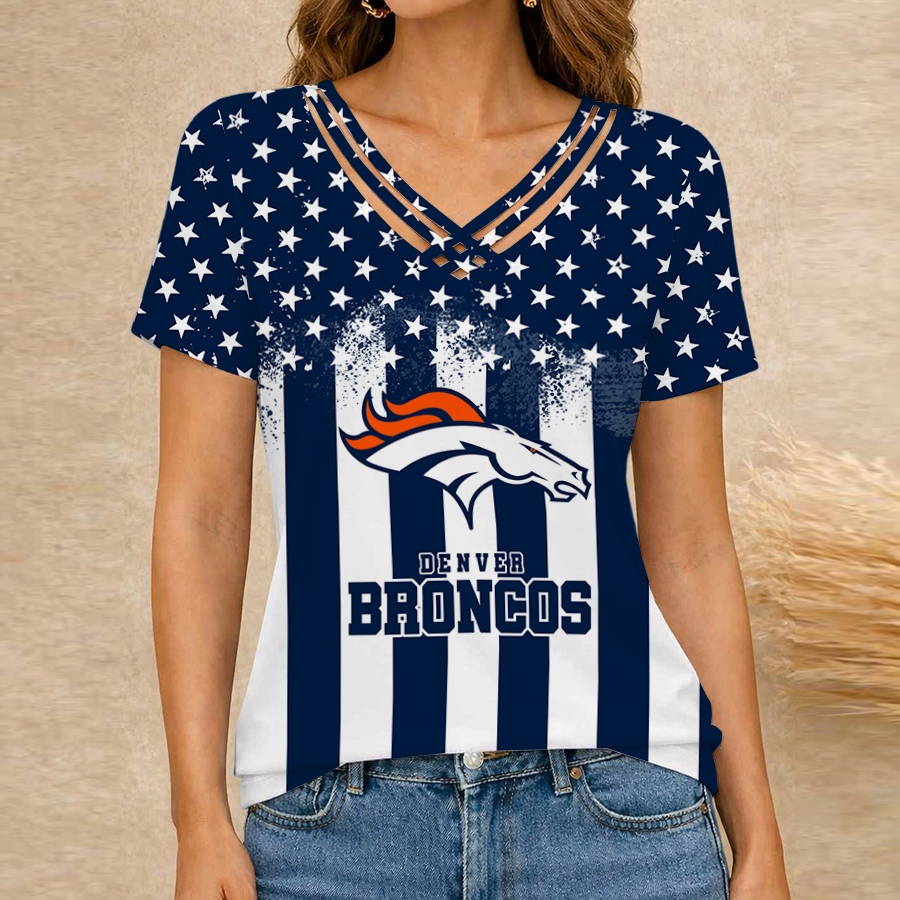 [SPECIAL OFFER] NEW CUSTOMIZED NFL13 DVB DENVER BRONCOS V-NECK SHIRT