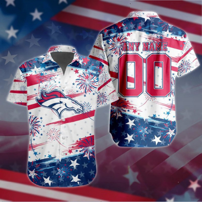 VIRAL EDITION - NEW CUSTOMIZED NFL13 DVB DENVER BRONCOS PATRIOTIC USA HAWAIIAN SHIRT