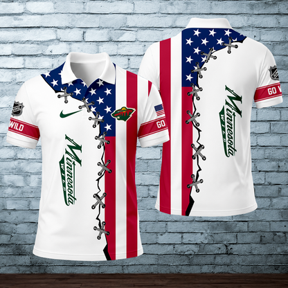 LIMITED EDITION - NEW CUSTOMIZED NHL13 MNW MINNESOTA WILD POLO SHIRT