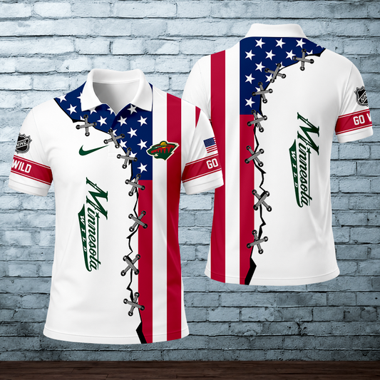 LIMITED EDITION - NEW CUSTOMIZED NHL13 MNW MINNESOTA WILD POLO SHIRT