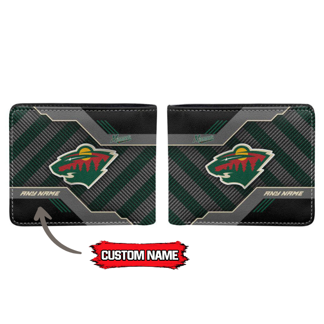 VIRAL EDITION - NEW CUSTOMIZED NHL13 MNW MINNESOTA WILD LEATHER WALLET