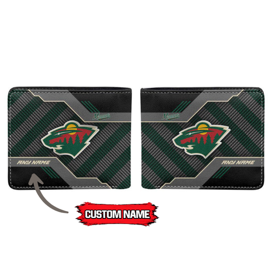VIRAL EDITION - NEW CUSTOMIZED NHL13 MNW MINNESOTA WILD LEATHER WALLET
