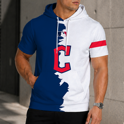 LIMITED EDITION - NEW CUSTOMIZED MLB13 CGS CLEVELAND GUARDIANS SHORT SLEEVE HOODIE