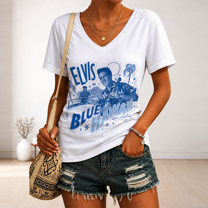 [FAN FAVORITE] NEW CUSTOMIZED ELVIS PRESLEY V-NECK FEMALE SHIRT