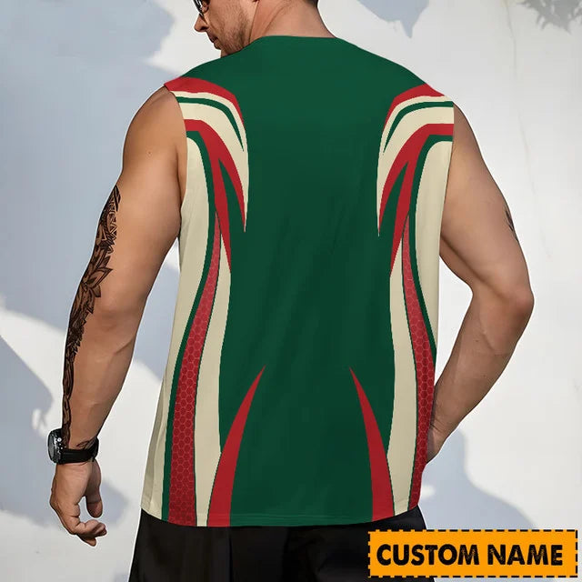 LIMITED EDITION - NEW CUSTOMIZED NHL13 MNW MINNESOTA WILD TANK TOP & GYM SHIRT