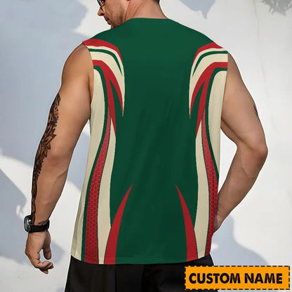 LIMITED EDITION - NEW CUSTOMIZED NHL13 MNW MINNESOTA WILD TANK TOP & GYM SHIRT