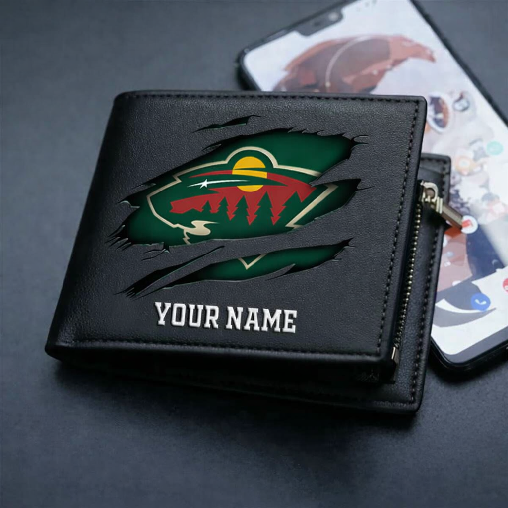 LIMITED EDITION - NEW CUSTOMIZED NHL13 MNW MINNESOTA WILD LEATHER WALLET