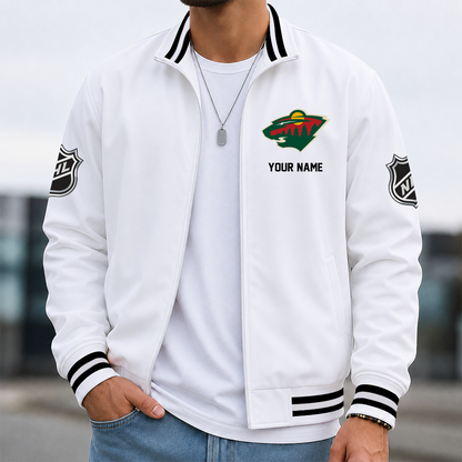 [SUPER SALE] NEW CUSTOMIZED NHL13 MNW MINNESOTA WILD MULTICOLOR MEN'S CASUAL JACKET