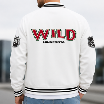 [SUPER SALE] NEW CUSTOMIZED NHL13 MNW MINNESOTA WILD MULTICOLOR MEN'S CASUAL JACKET