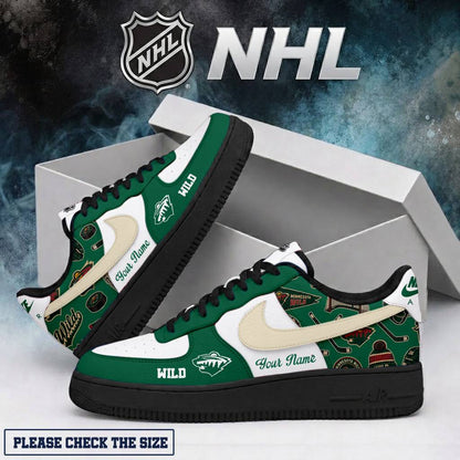 LIMITED EDITION - NEW CUSTOMIZED NHL13 MNW MINNESOTA WILD AF1 SHOES