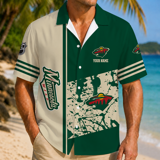 LIMITED EDITION - NEW CUSTOMIZED NHL13 MNW MINNESOTA WILD UNISEX HAWAIIAN SHIRT