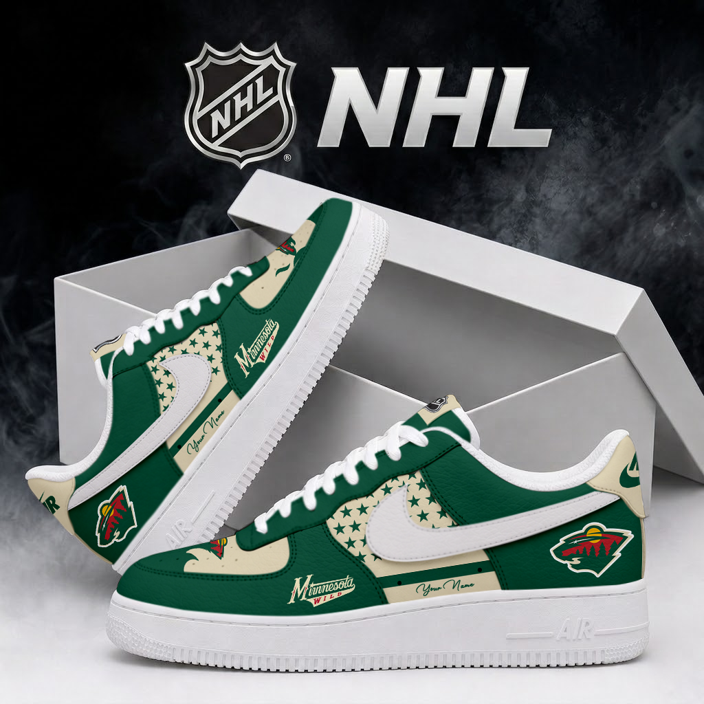 SPECIAL EDITION - NEW CUSTOMIZED NHL13 MNW MINNESOTA WILD AF1 SHOES