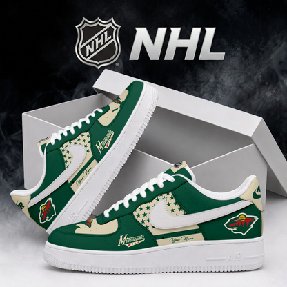 SPECIAL EDITION - NEW CUSTOMIZED NHL13 MNW MINNESOTA WILD AF1 SHOES