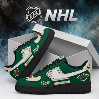 SPECIAL EDITION - NEW CUSTOMIZED NHL13 MNW MINNESOTA WILD AF1 SHOES