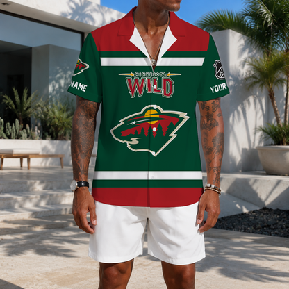 LIMITED EDITION - NEW CUSTOMIZED NHL13 MNW MINNESOTA WILD UNISEX HAWAIIAN SHIRT