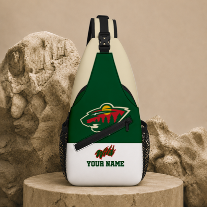 LIMITED EDITION - NEW CUSTOMIZED NHL13 MNW MINNESOTA WILD SLING BAG