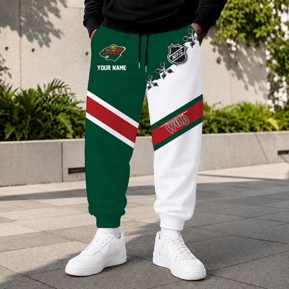 LIMITED EDITION - NEW CUSTOMIZED NHL13 MNW MINNESOTA WILD SWEATPANTS