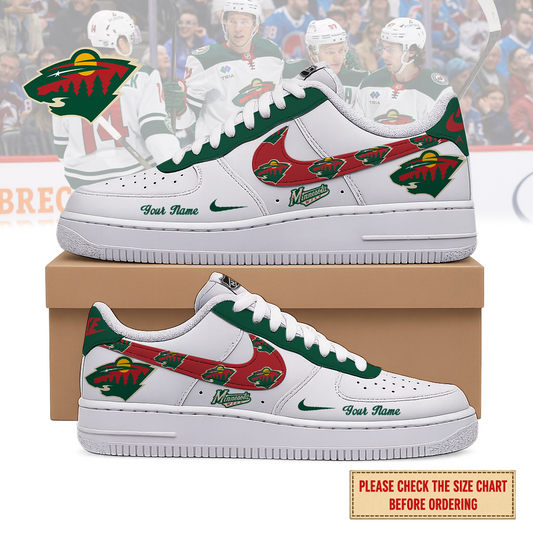 EXCLUSIVE EDITION - NEW CUSTOMIZED NHL13 MNW MINNESOTA WILD AF1 SHOES