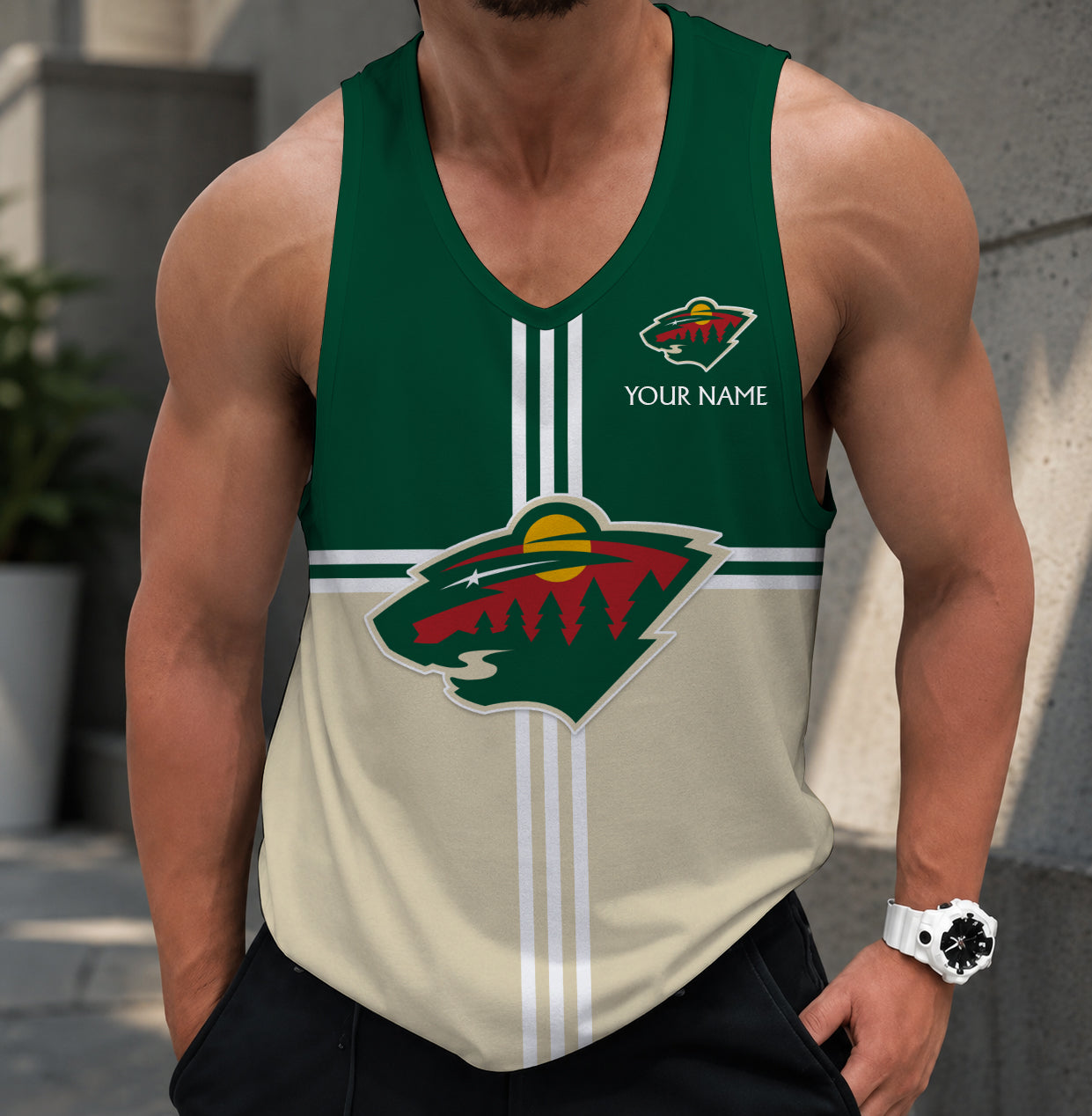 LIMITED EDITION - NEW CUSTOMIZED NHL13 MNW MINNESOTA WILD MEN'S TANK TOP