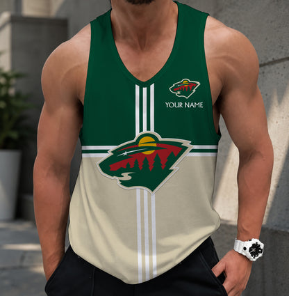 LIMITED EDITION - NEW CUSTOMIZED NHL13 MNW MINNESOTA WILD MEN'S TANK TOP