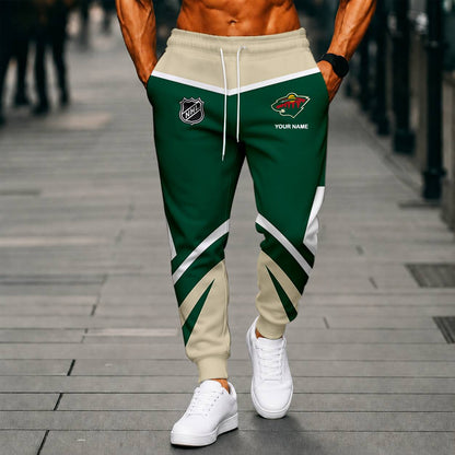 LIMITED EDITION - NEW CUSTOMIZED NHL13 MNW MINNESOTA WILD UNISEX LONG PANTS
