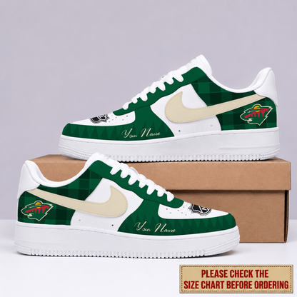 LIMITED EDITION - NEW CUSTOMIZED NHL13 MNW MINNESOTA WILD AF1 SHOES