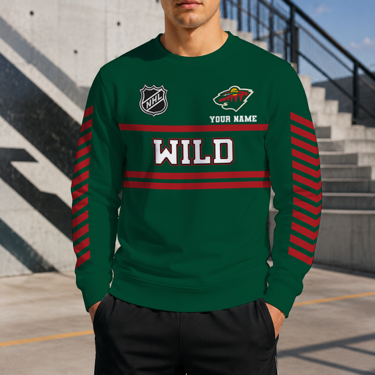 VIRAL EDITION - NEW CUSTOMIZED NHL13 MNW MINNESOTA WILD UNISEX SWEATSHIRT