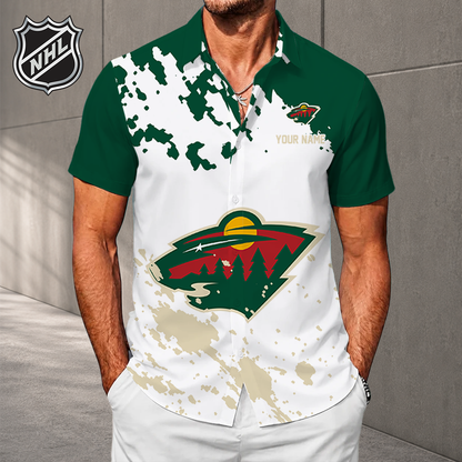 LIMITED EDITION - NEW CUSTOMIZED NHL13 MNW MINNESOTA WILD UNISEX HAWAIIAN SHIRT