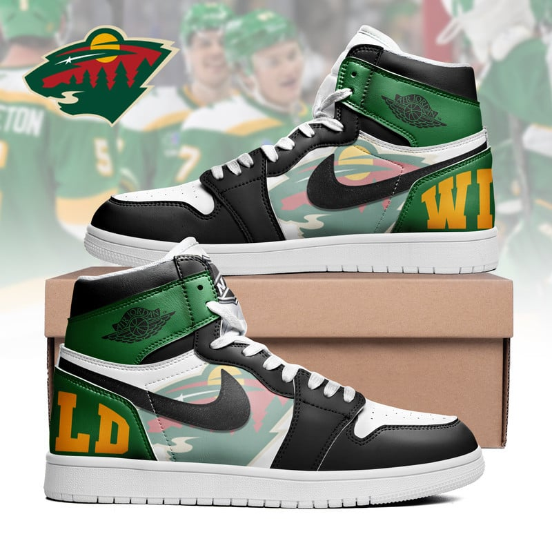 LIMITED EDITION - NEW CUSTOMIZED NHL13 MN WILD AIR JORDAN SNEAKERS