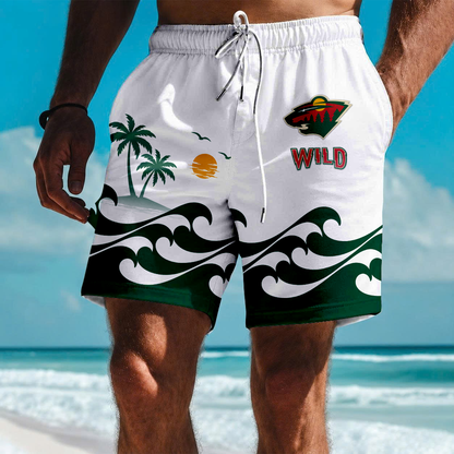 LIMITED EDITION - NEW CUSTOMIZED NHL13 MNW MINNESOTA WILD SHORT PANTS