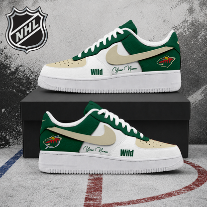 FINAL CLEARANCE - NEW CUSTOMIZED NHL13 MNW MINNESOTA WILD AF1 SHOES