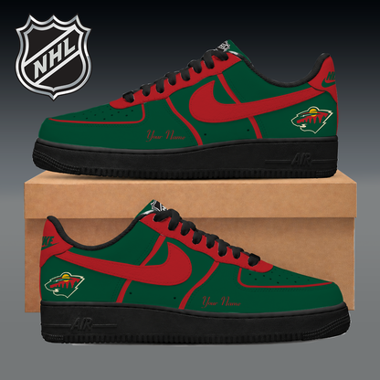 LIMITED EDITION - NEW CUSTOMIZED NHL13 MNW MINNESOTA WILD AF1 SNEAKER