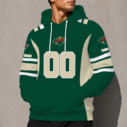 ELITE EDITION - NEW CUSTOMIZED NHL13 MNW MINNESOTA WILD HOODIE, ZIP HOODIE, T-SHIRT, POLO SHIRT, ZIP POLO SHIRT & SWEATSHIRT